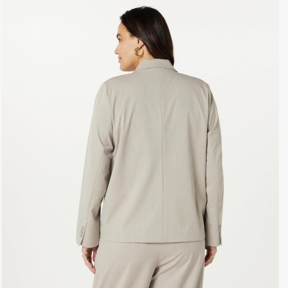 The Drop Heater Cream Liza Relaxed Single-Breasted Blazer Size Large NWT - Picture 6 of 10
